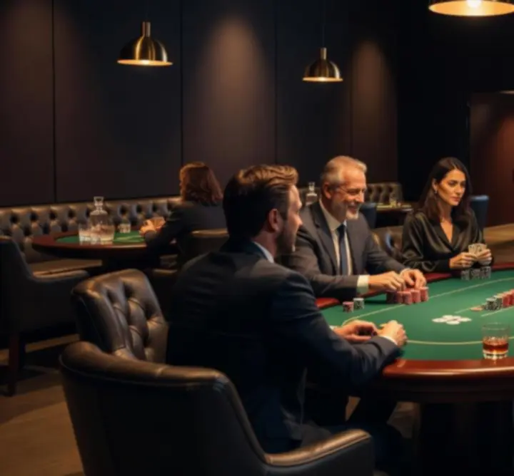 Prywatna sala w Rilvo Arena przygotowana do rozgrywek pokerowych i oglądania sportu