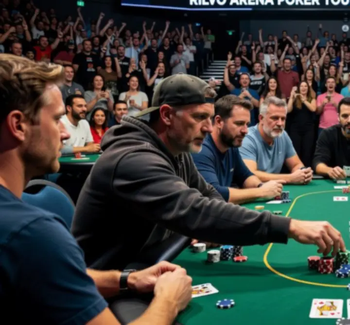 Turniej pokerowy i kibice oglądający mecze w Rilvo Arena